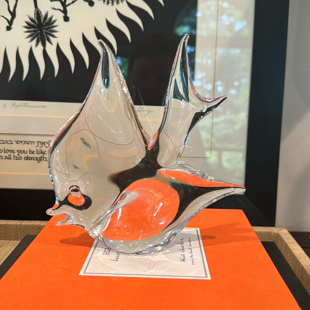 Josef Marcolin signed glass Angel Fish